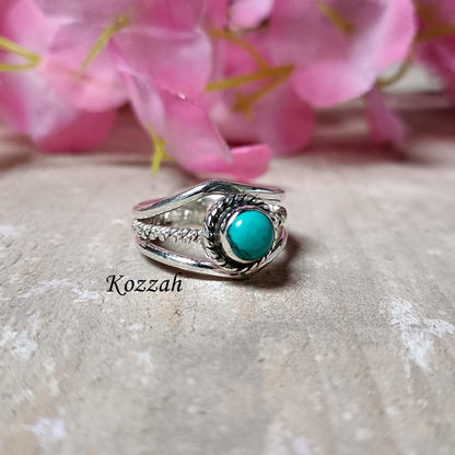 Turquoise Ring, Handmade Ring, 925 Starling Silver Ring, Gemstone Ring, Dainty Ring Natural Turquoise Turquoise Jewelry Ring For Women Gift