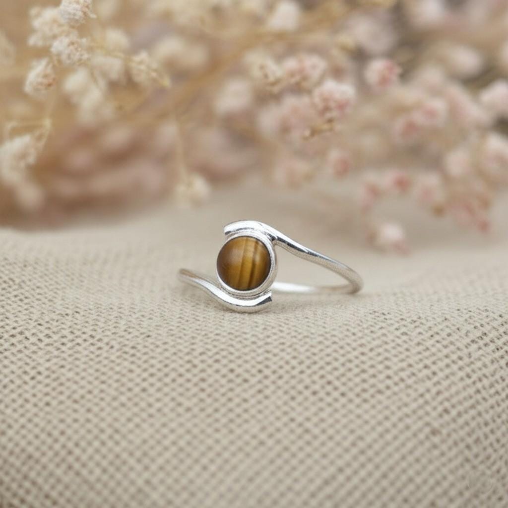 Tigers Eye Silver Ring Woman, Handmade Ring, Women Ring, 925 Silver Ring, Dainty Ring, Statement Ring, Natural Tiger's Eye, Gemstone Ring