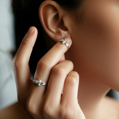 Sterling Silver Spinner Ring, 925 Meditation Statement Ring, Fidget Anxiety Ring Perfect Gift for Him or Her, Gift for Daughters