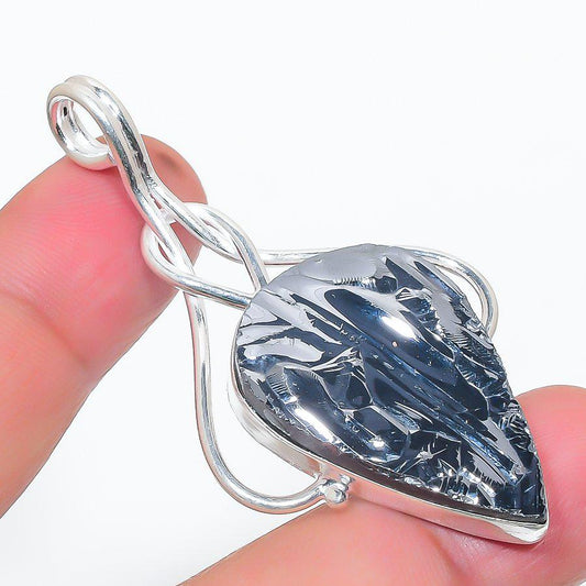 Gorgeous Obsidian Teardrop Pendant, Elegant 925 Silver Handmade Statement Piece, Obsidian Teardrop Pendant, Women Pendant, Handmade Pendant