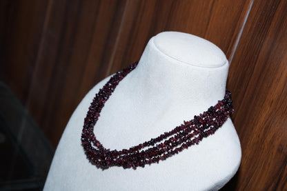 Garnet Necklace, Handmade Garnet Necklace, Uncut Garnet Necklace, Red Garnet Necklace, Gift for her, Bohemian garnet Necklace,Garnet crystal