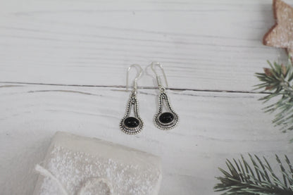 Black onyx earrings | Small Dangle Earrings | Handmade Earrings | Gemstone Earrings | Gift for her| Handmade jewelry |Black stone earrings