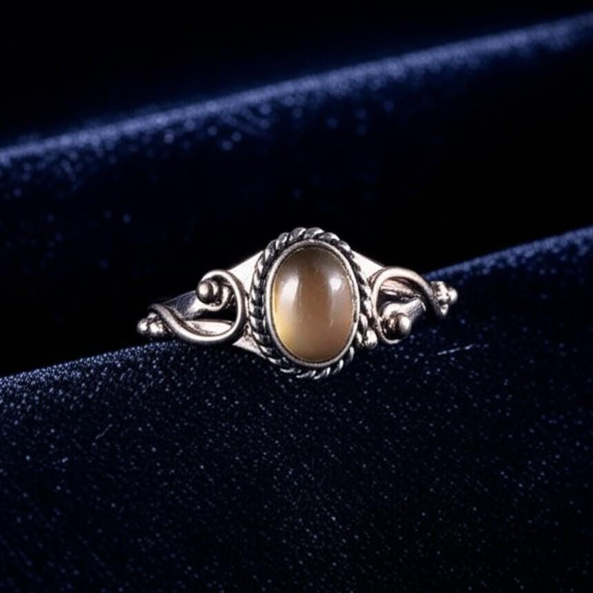 Handmade Smoky Quartz Ring | Sterling Silver Gemstone Ring | Oval Stone Ring | Unique Gift for Her, Smoky Quartz Statement Ring