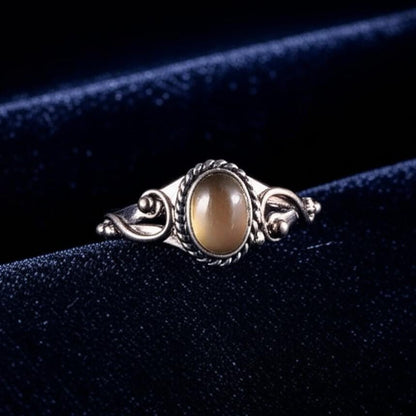 Handmade Smoky Quartz Ring | Sterling Silver Gemstone Ring | Oval Stone Ring | Unique Gift for Her, Smoky Quartz Statement Ring