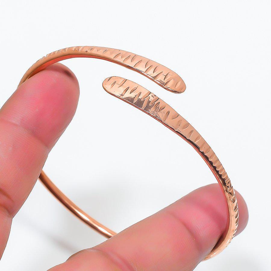Handmade Hammered Copper Cuff Bangle Bracelet | Artisan Copper Cuff Bracelet - Hand-Forged & Hammered Bangle |Copper Cuff Bracelet for Women