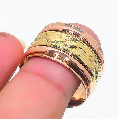 Vine Gold Ring. spinner ring. Anxiety ring. Ring for women. Gold color ring. Dome ring. Dainty Ring. Station Ring