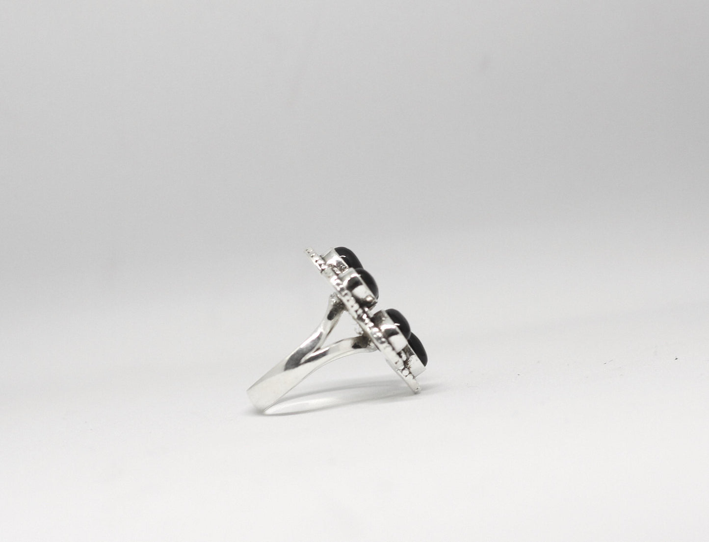 Black Onyx Ring Sterling Silver Women Boho Statement Healing Crystal Jewelry Gift for Her