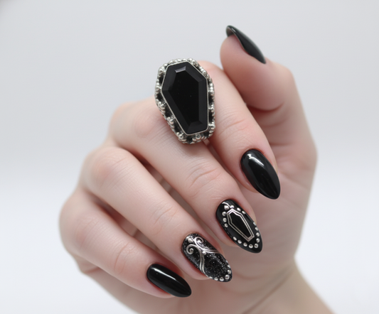 Vintage Black Onyx Ring: Handcrafted Sterling Silver Statement