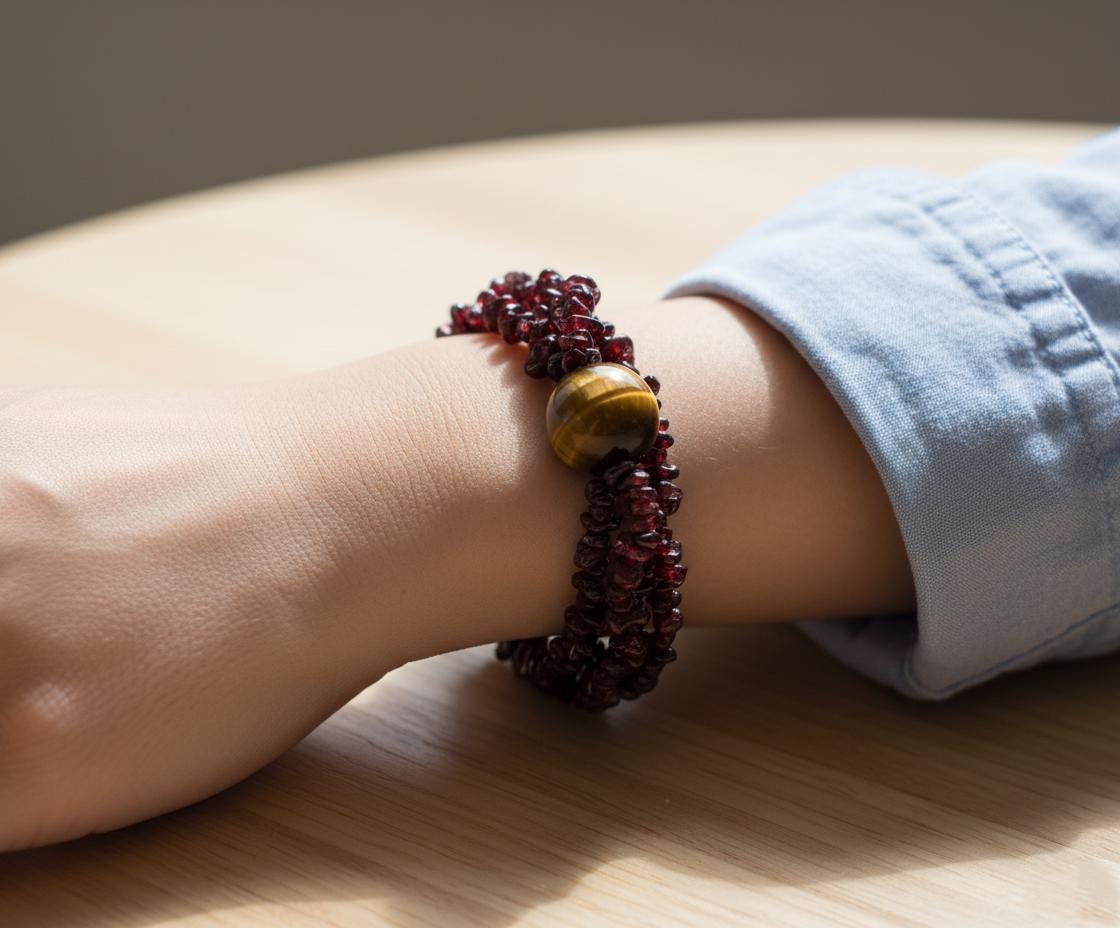 Garnet Bracelet, Tiger Eye  Bracelets, Handmade Bracelet, Gift Her, Garnet Gemstone Bracelet, Garnet bracelet, Gold Plated Garnet Bracelets.