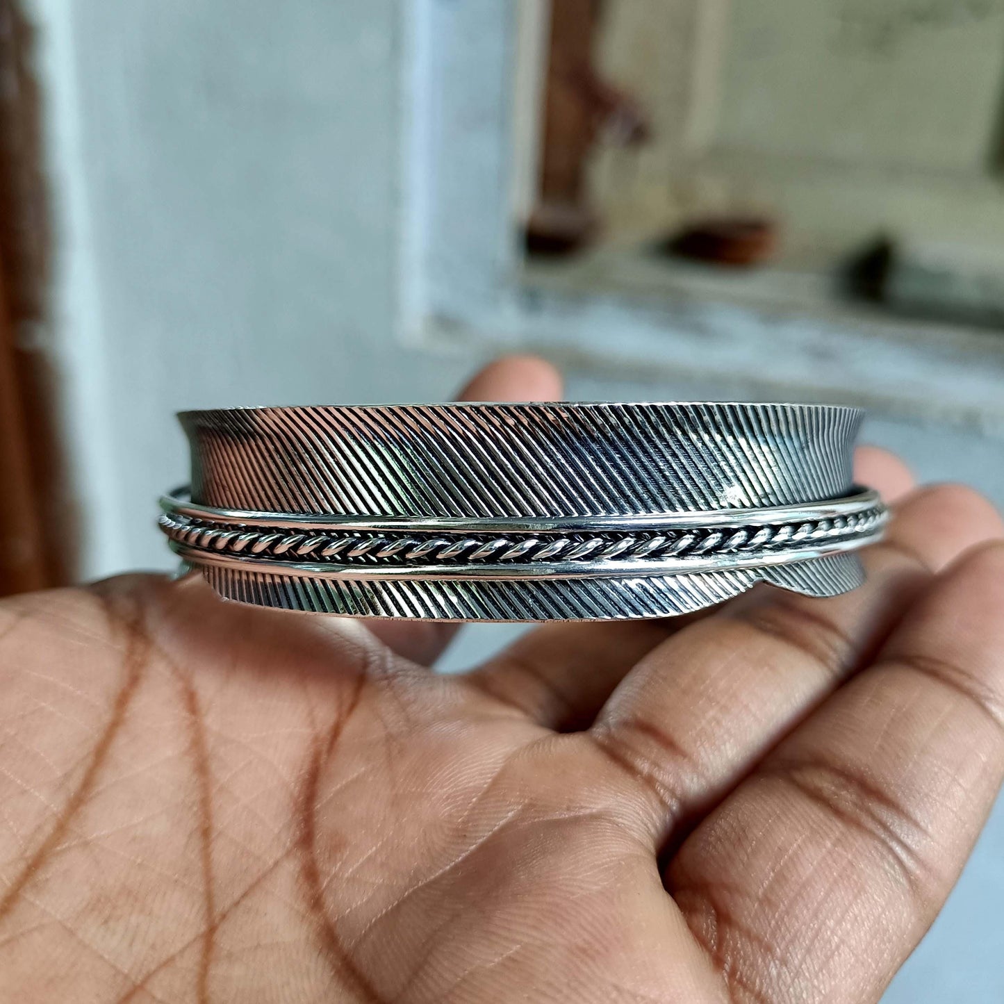 Twisted Band Bangle, Spinner Bangle, Fidget Bangle, Handmade Bangle, 925 Silver Bangle, Women Bangle, Bohemian Bangle, Promised Bangle