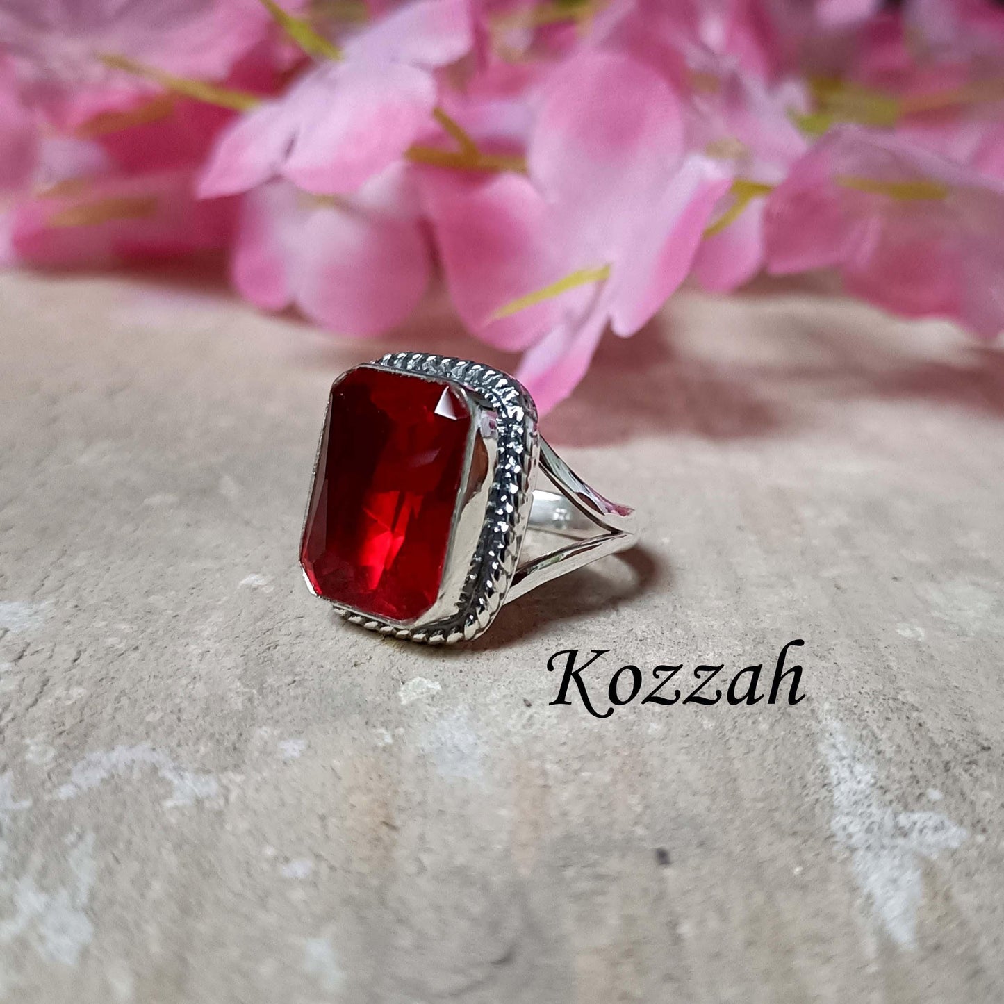 Red Garnet Ring, Handmade Ring, 925 Silver Ring, Statement Ring, Natural Garnet, Designer Ring, Gemstone Ring, Garnet Jewelry, Gift For Love
