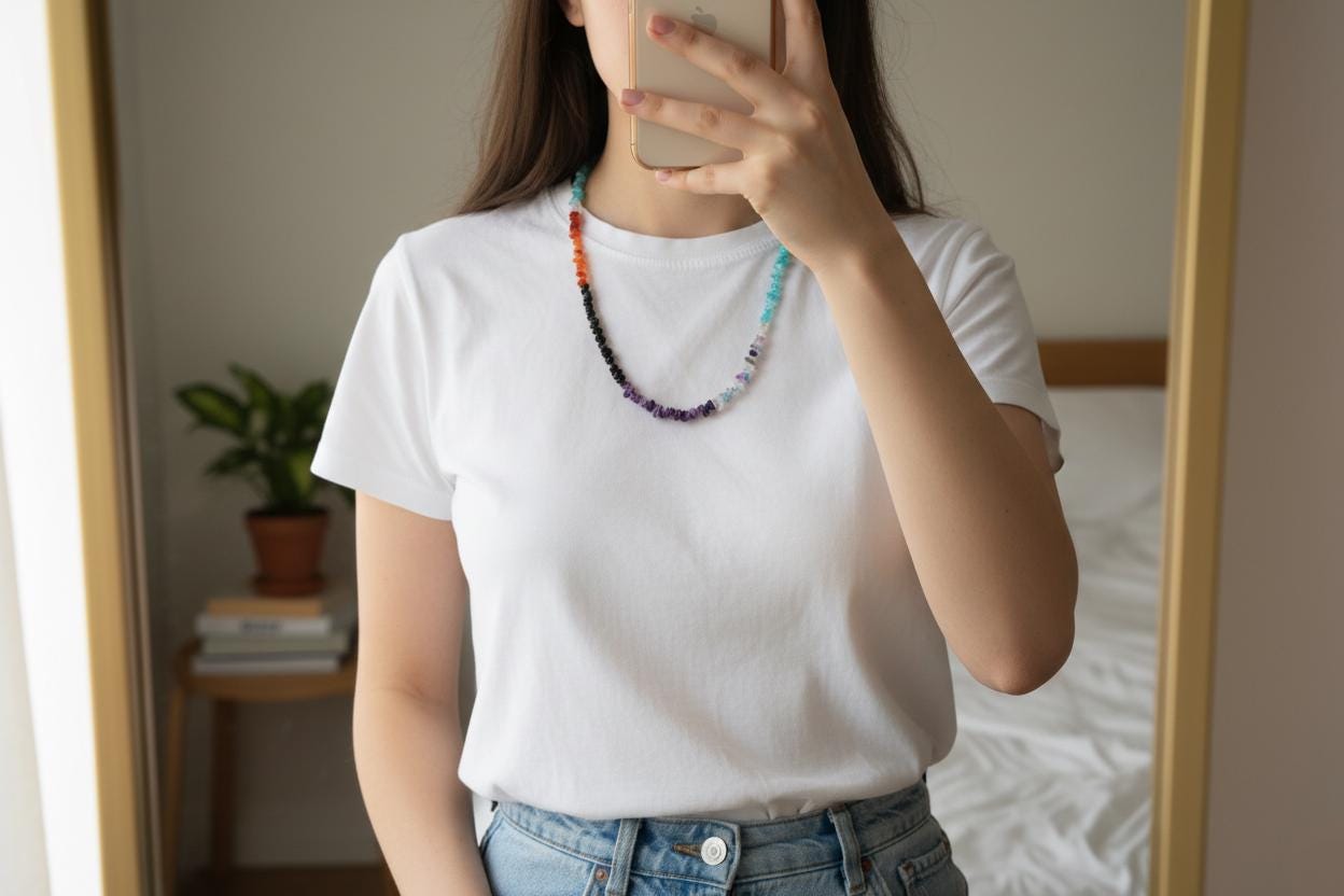 Rainbow Gemstone Necklace – Amethyst, Lapis Lazuli, Aquamarine, Aventurine & Citrine – Colorful Healing Crystal Jewelry, Gift for Her