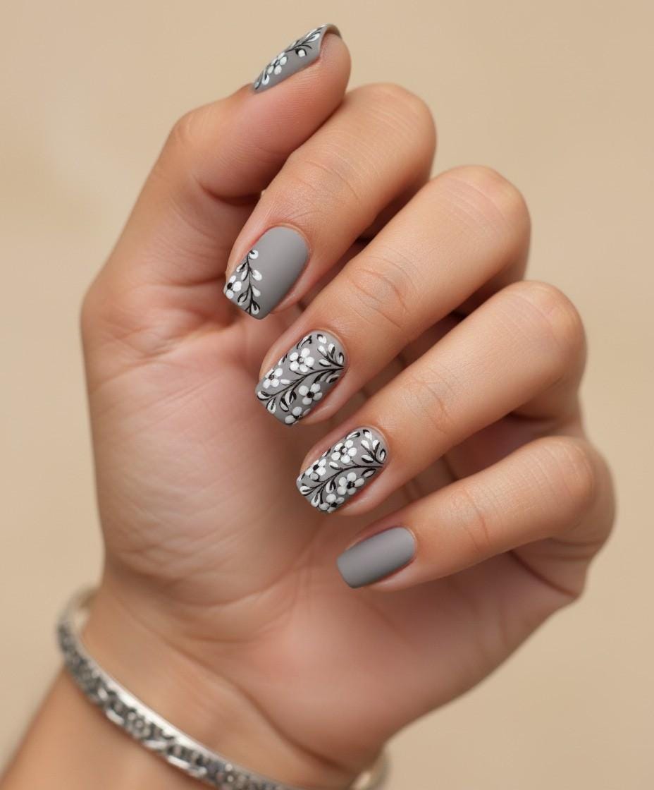 Sterling Silver Bangle | Floral Engraved Bracelet | Handmade Silver Jewelry | Minimalist Bangle for Women | Gift for Her