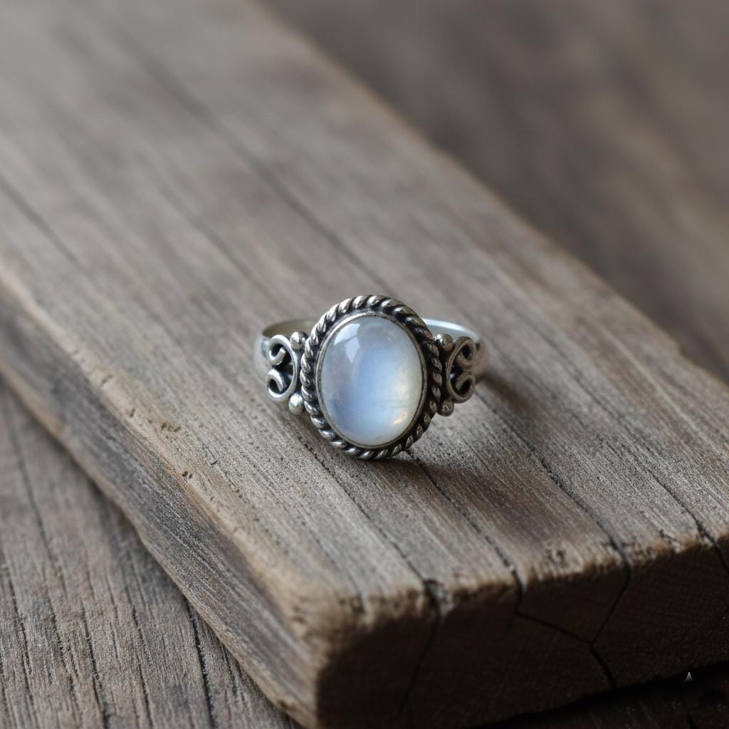 Moonstone Ring, Handmade Ring, 925 Silver Ring, Gemstone Ring, Natural Moonstone, Dainty Ring, Moonstone Jewelry, Statement Ring,Best Seller