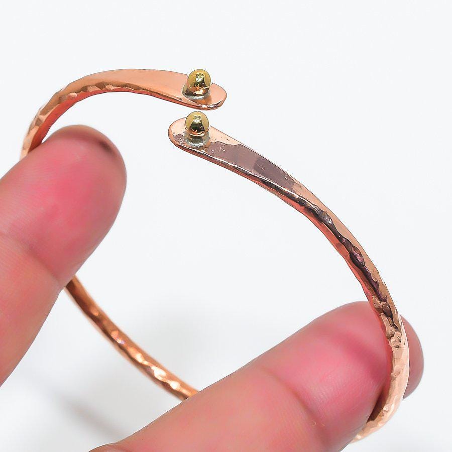 Handmade Hammered Copper Cuff Bangle Bracelet | Artisan Copper Cuff Bracelet - Hand-Forged & Hammered Bangle |Copper Cuff Bracelet for Women