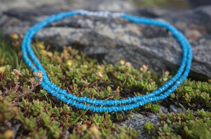 Neon Apatite Necklace, Apatite Necklace, Gemstone Necklace, Handmade Jewelry, Apatite Jewelry, Silver Jewelry, Gift for her, Natural jewelry