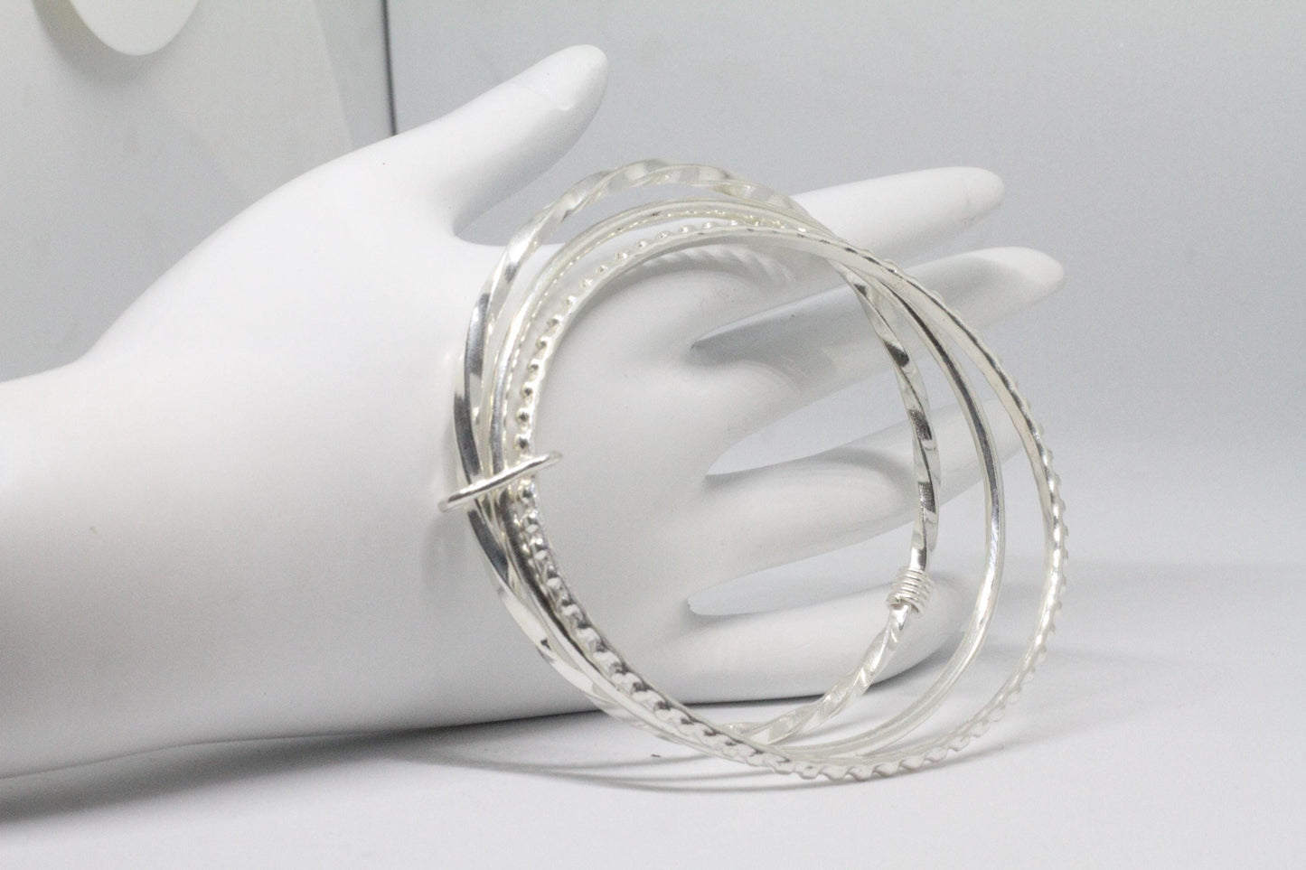 Sterling Silver Bangles | Silver Bangle Set | Silver Bracelet Set | silver Bracelets | Minimalist Bangles | Simple Bangles | Modern Bangles