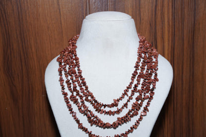 Handmade Sunstone and Black Spinel Multi-Strand Necklace | Bohemian Sunstone & Black Spinel Statement Necklace | The Sunstone  Black Spinel