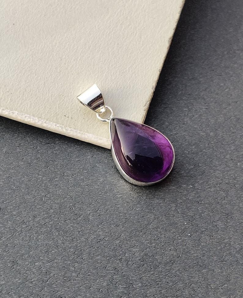Amethyst Pendant, Handmade Pendant, 925 Silver Pendant, Women Pendant, Natural Amethyst, Dainty Pendant, Amethyst Jewelry, Boho Pendant