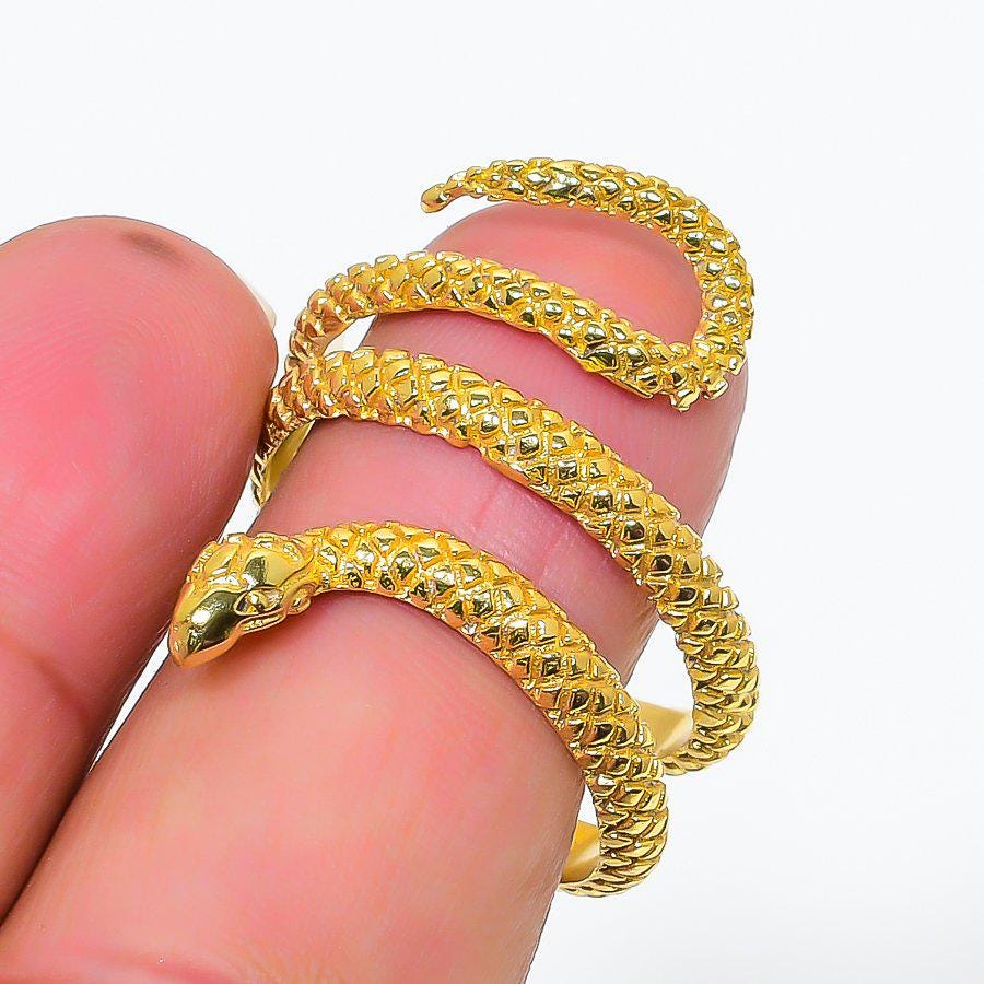 Handmade Silver Snake Ring | Adjustable Serpent Wrap Ring | Boho Gothic Jewelry | Symbol of Protection & Transformation | Halloween Ring