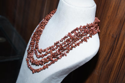 Handmade Sunstone and Black Spinel Multi-Strand Necklace | Bohemian Sunstone & Black Spinel Statement Necklace | The Sunstone  Black Spinel