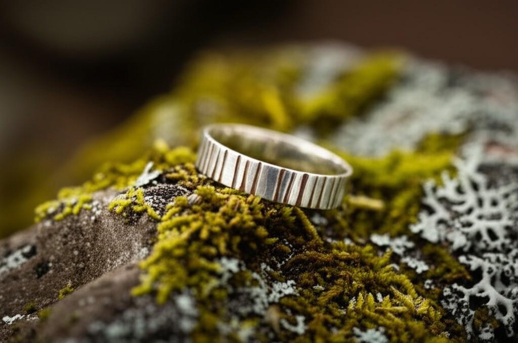 Minimalist Silver Band Ring | Textured Sterling Silver Ring | Modern Everyday Jewelry | Handmade Minimalist Ring | Bar Textured Silver Band