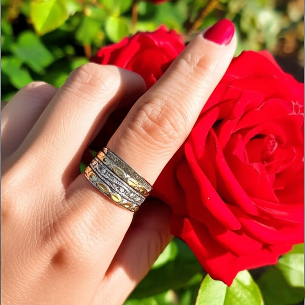 Designer Spinner Ring | Mixed Metal Spinner Ring | 925 Sterling Silver & Brass | Handmade Spinning Ring | Unique Gift for Her, Unique ring