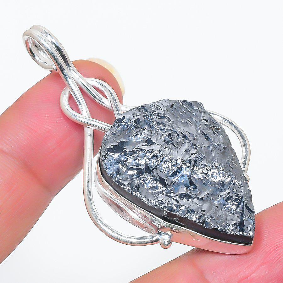 Gorgeous Obsidian Teardrop Pendant, Elegant 925 Silver Handmade Statement Piece, Obsidian Teardrop Pendant, Women Pendant, Handmade Pendant