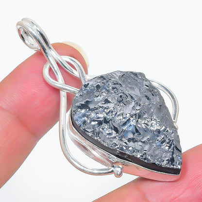 Gorgeous Obsidian Teardrop Pendant, Elegant 925 Silver Handmade Statement Piece, Obsidian Teardrop Pendant, Women Pendant, Handmade Pendant