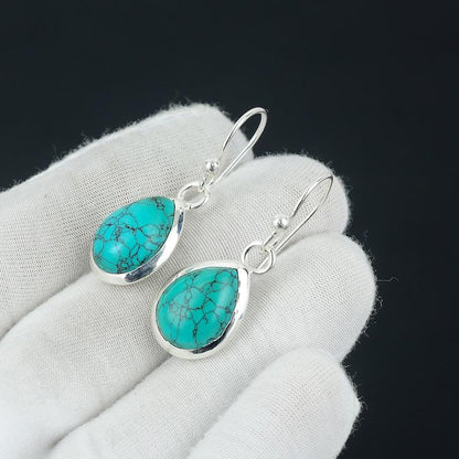 Turquoise Earring, 925 Silver Earring, Handmade Earring, Natural Turquoise, Gemstone Earring, Dainty Earring, Statement Earring Gift For Her