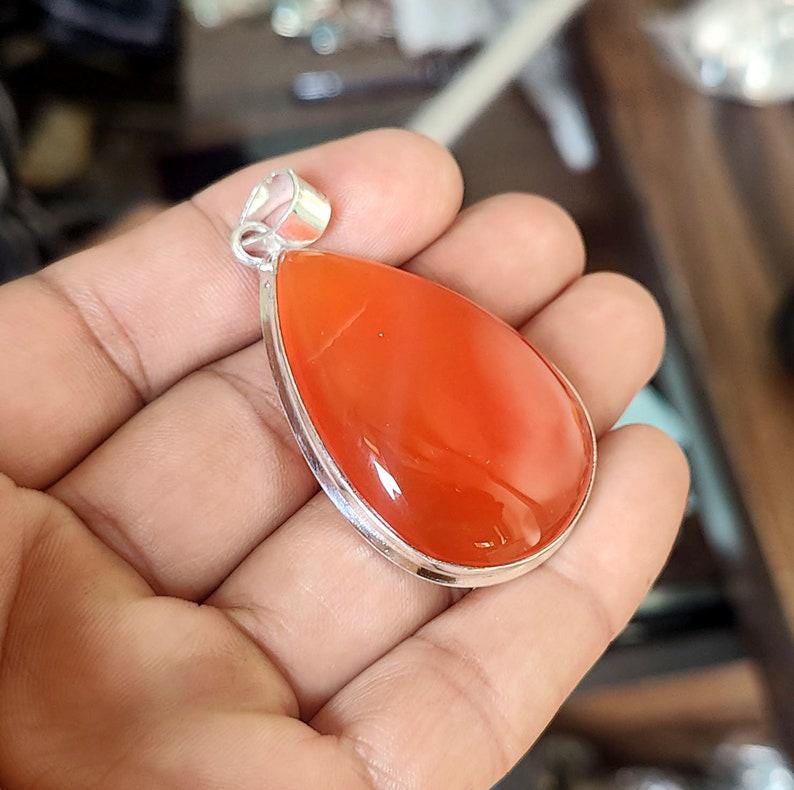 Handcrafted Carnelian Pendant Necklace | Boho Chic Gemstone Jewelry | Energy and Passion, Handmade Pendant, Charm Pendant, Gemstone Pendant