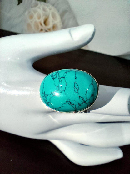 Turquoise ring | Men turquoise ring |Turquoise silver ring | Dainty turquoise ring |Turquoise oval ring | Turquoise ring men | Handmade Ring