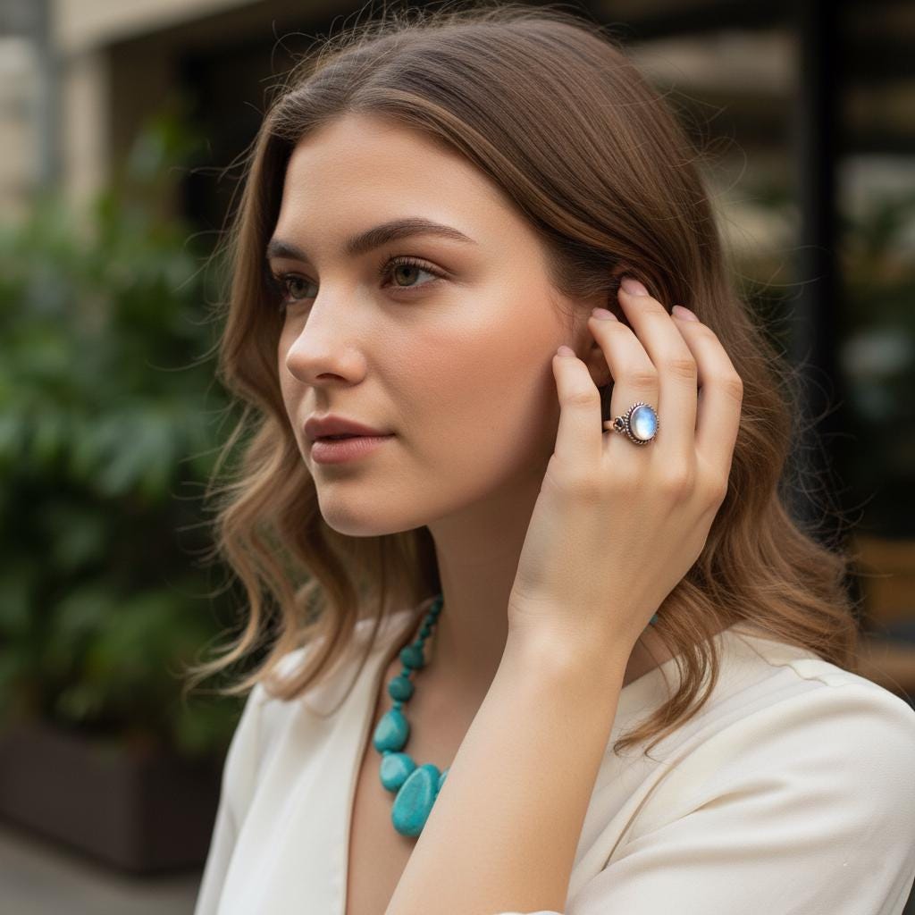 Moonstone Ring, Handmade Ring, 925 Silver Ring, Gemstone Ring, Natural Moonstone, Dainty Ring, Moonstone Jewelry, Statement Ring,Best Seller