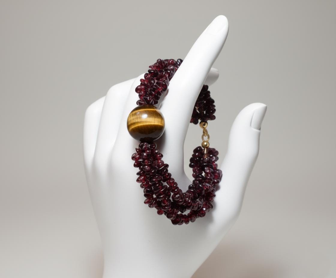 Garnet Bracelet, Tiger Eye  Bracelets, Handmade Bracelet, Gift Her, Garnet Gemstone Bracelet, Garnet bracelet, Gold Plated Garnet Bracelets.