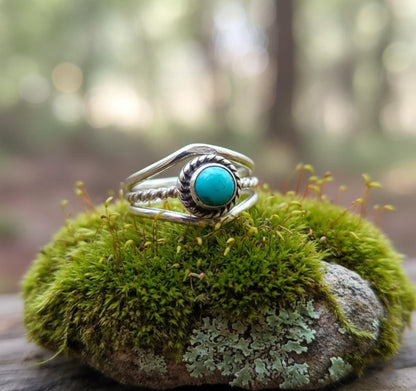 Turquoise Ring, Handmade Ring, 925 Starling Silver Ring, Gemstone Ring, Dainty Ring Natural Turquoise Turquoise Jewelry Ring For Women Gift