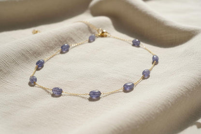 Tanzanite Necklace Gold Plated | Handmade Tanzanite Gemstone Jewelry | Dainty Gold Necklace | December Birthstone Jewelry | Christmas Gift
