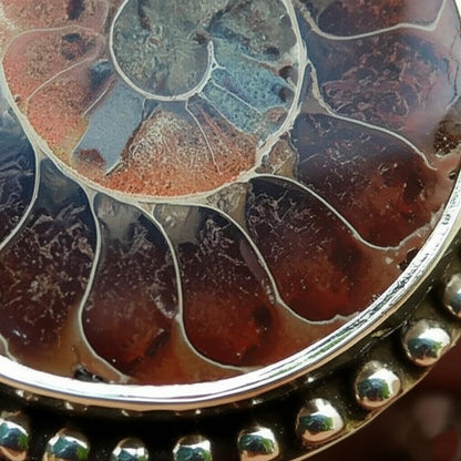 Ammonite Fossil Pendant – Designer Handmade 925 Sterling Silver Pendant, Spiral Pendent, Shell Pendant, Necklace Pendant, Gift for her