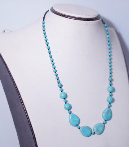 Turquoise Beaded Necklace | Handmade Gemstone Necklace | Natural Turquoise Jewelry | Boho Healing Crystal Necklace | Unique Gift for Her