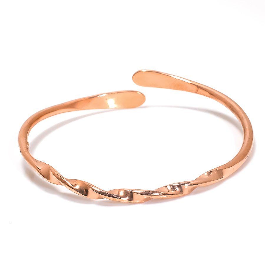 Twisted Copper Cuff, Copper Bangle, Pure copper bangle, Copper jewelry, Copper anniversary, Hammered copper, Copper cuff, Women bangle, Gift