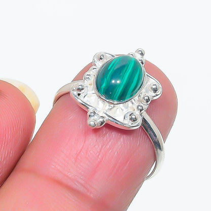 Handcrafted Sterling Silver Gemstone Ring Duo - Moonstone and Onyx - Unique Gift for Her | Glowing Labradorite & Earthy Malachite Sterling