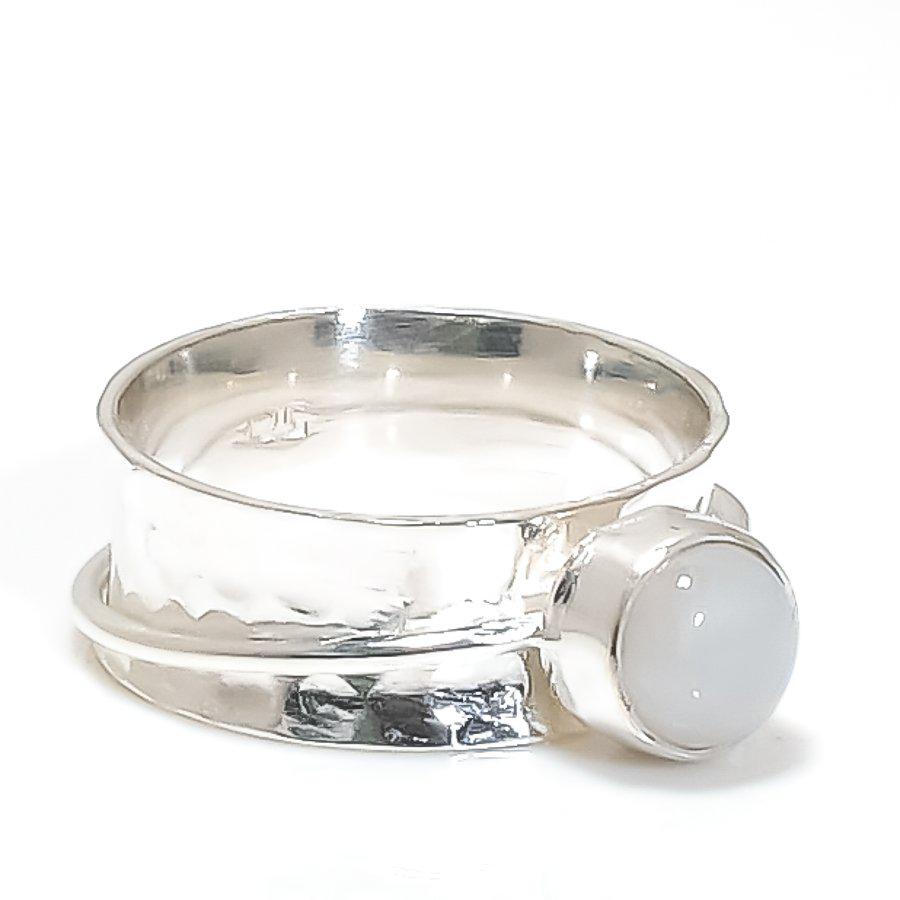 Moonstone Ring, Spinner Ring, Handmade Ring, 925 Silver Ring, Anxiety Ring, Moonstone Jewelry, June Birthstone, Promised Ring, Fidget Ring
