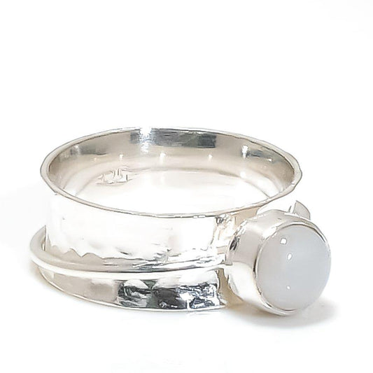 Moonstone Ring, Spinner Ring, Handmade Ring, 925 Silver Ring, Anxiety Ring, Moonstone Jewelry, June Birthstone, Promised Ring, Fidget Ring