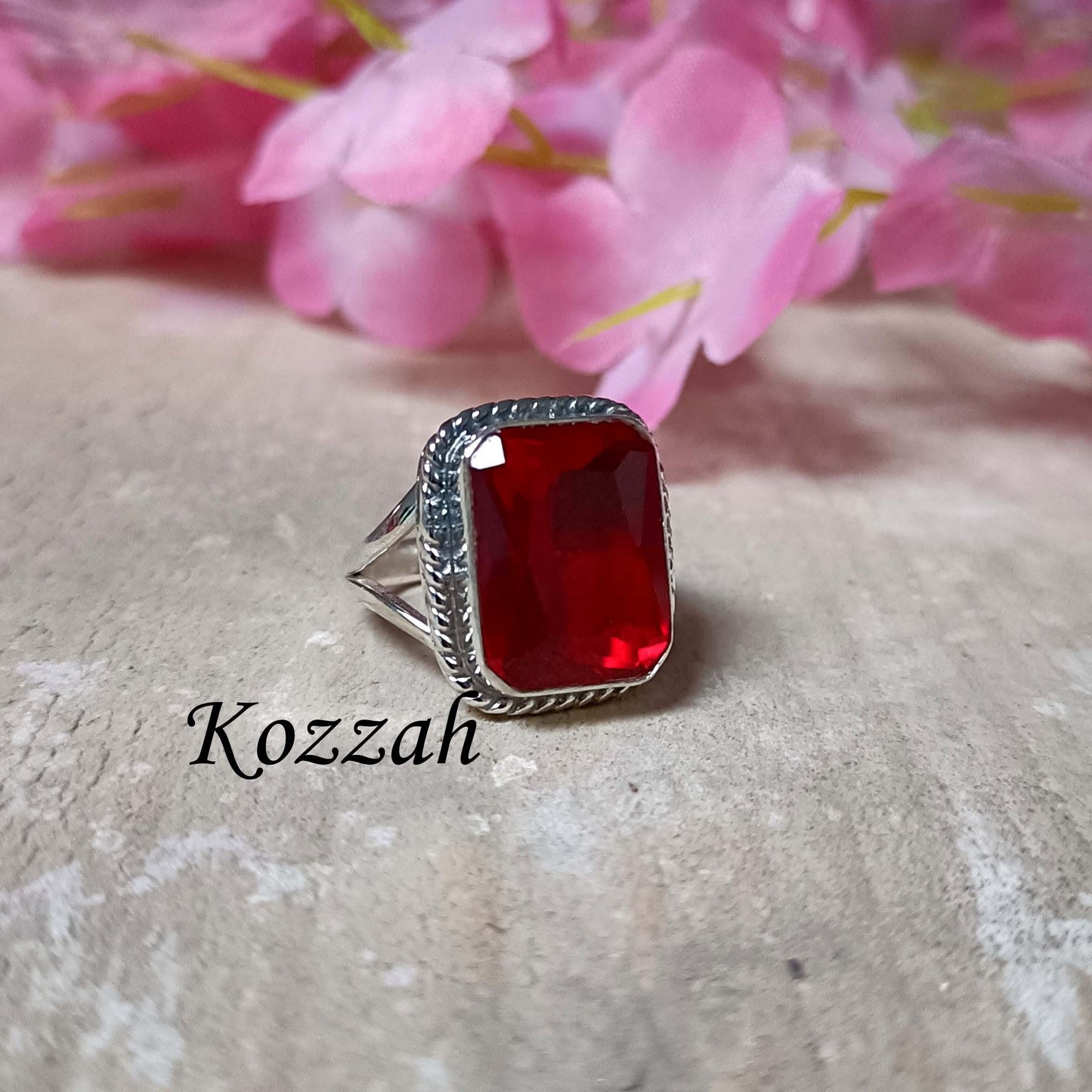 Red Garnet Ring, Handmade Ring, 925 Silver Ring, Statement Ring, Natural Garnet, Designer Ring, Gemstone Ring, Garnet Jewelry, Gift For Love