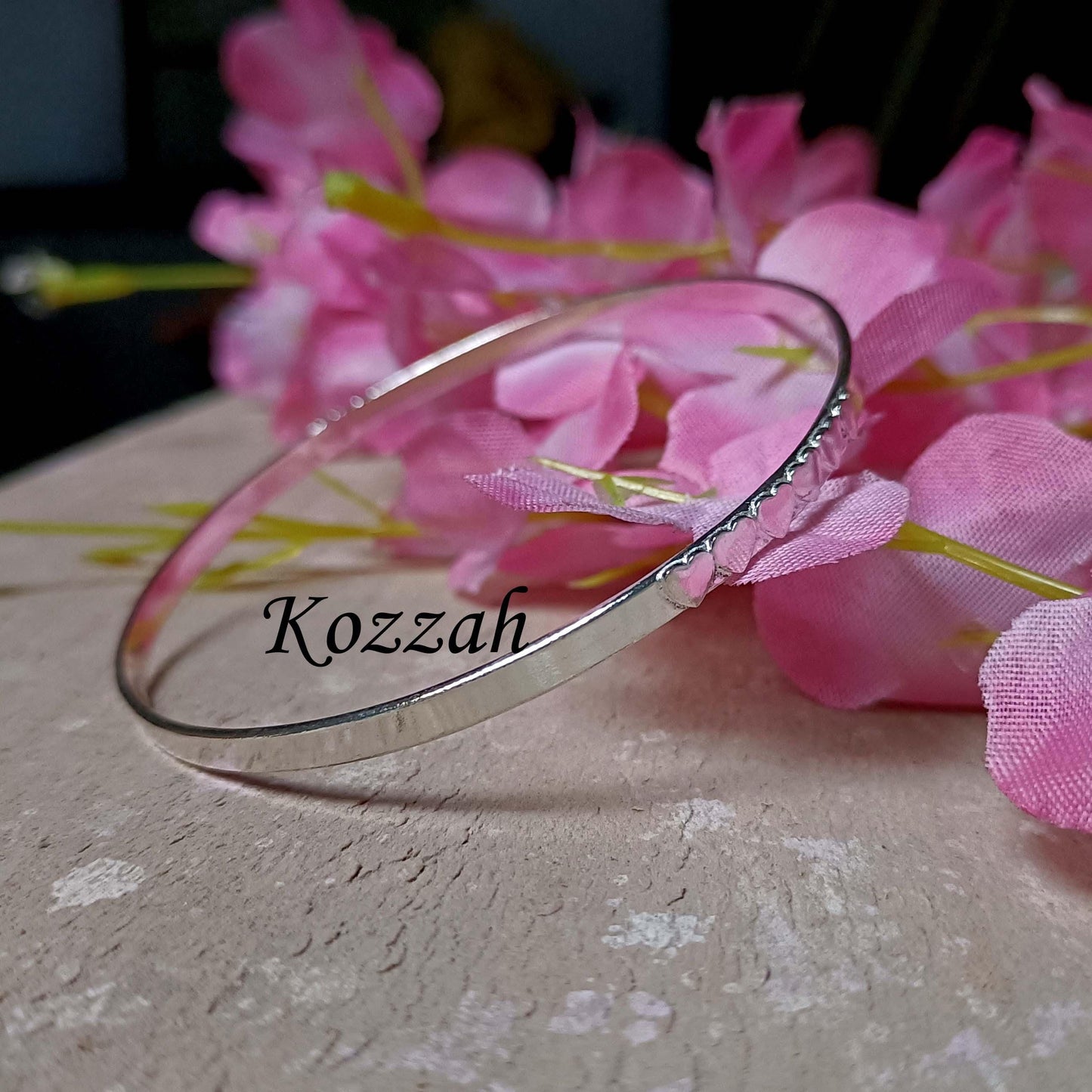 Heart Bangle, 925 Silver Bangle, Bohemian Bangle, Women Bangle, Dainty Bangle, Silver Bangle, Statement Bangle Handmade Bangle Pretty Bangle