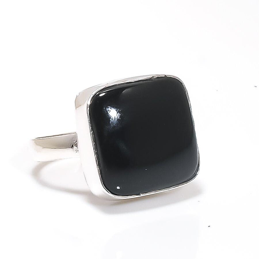 Black Onyx Ring, Gemstone Ring, 925 Silver Ring, Natural Onyx, Handmade Ring, Women Ring, Onyx Jewelry, Statement Ring, Bohemian Ring