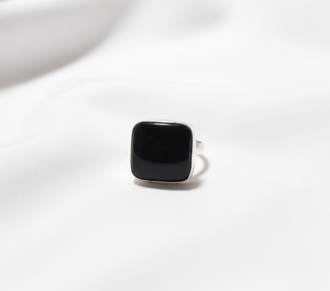 Black Onyx Ring, Gemstone Ring, 925 Silver Ring, Natural Onyx, Handmade Ring, Women Ring, Onyx Jewelry, Statement Ring, Bohemian Ring