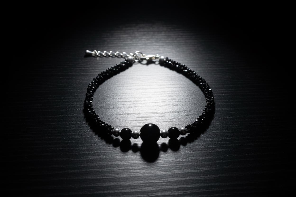 Black spinel bracelet, Black spinel, Handmade Bracelet, Agate Bracelet, Black bracelet, Black spinel jewelry, Black bead bracelet, Gift Her