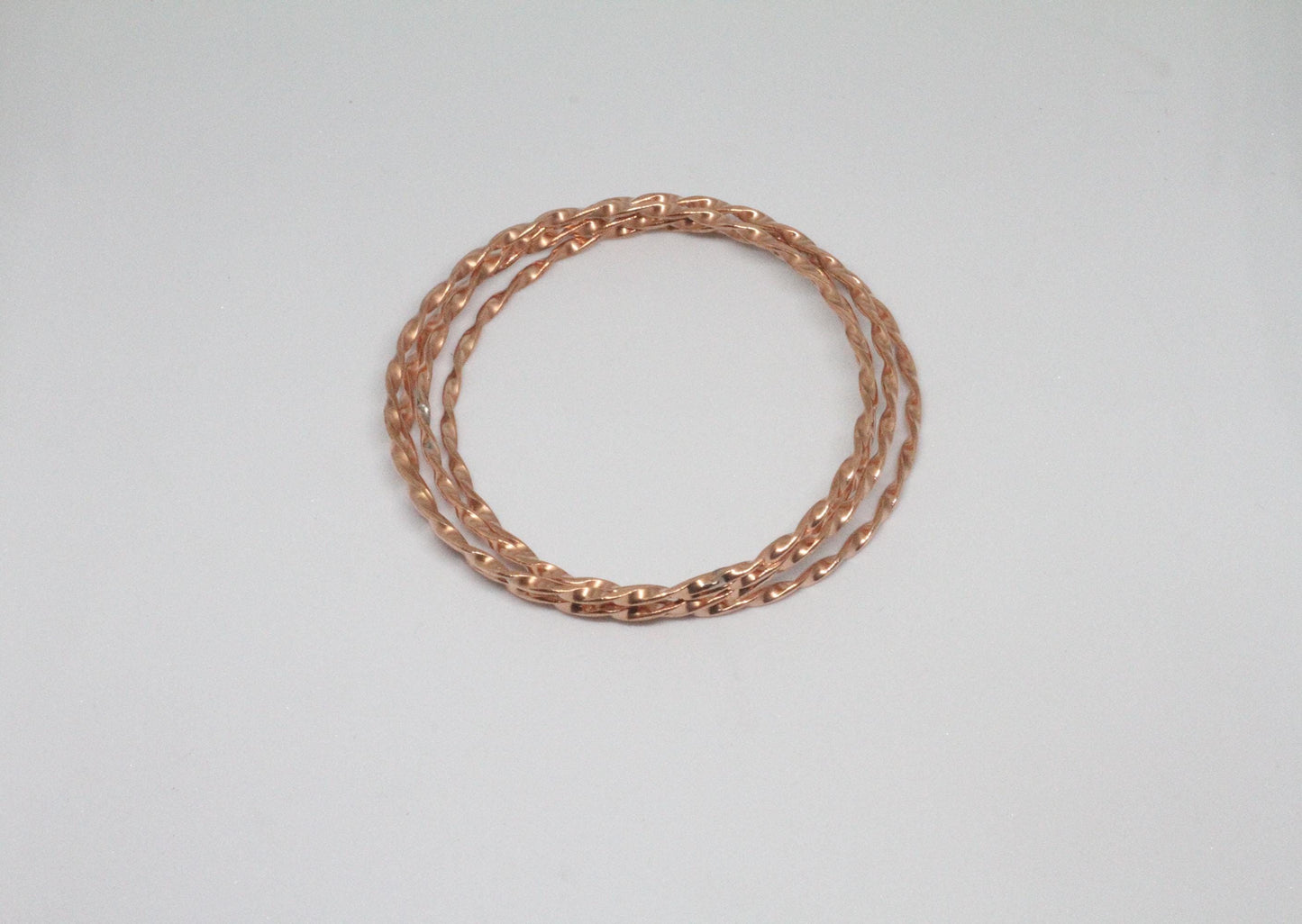 Set of 4 Twisted Pure Copper Bangles | Handmade Twisted Copper Wire Bracelet Set | Spiral Copper Bangle Set | Christmas Gift for her