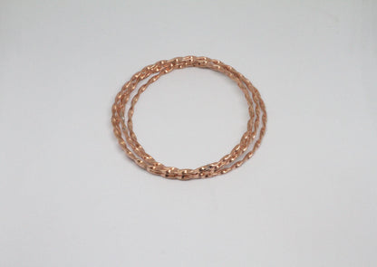 Set of 4 Twisted Pure Copper Bangles | Handmade Twisted Copper Wire Bracelet Set | Spiral Copper Bangle Set | Christmas Gift for her