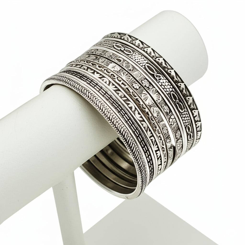 925 Sterling Silver Bangles, 5 Set Bangles, Stackable Bangles, Silver Bangle for Her~ him, Handmade Bangles for Gift on Christmas, Handmade